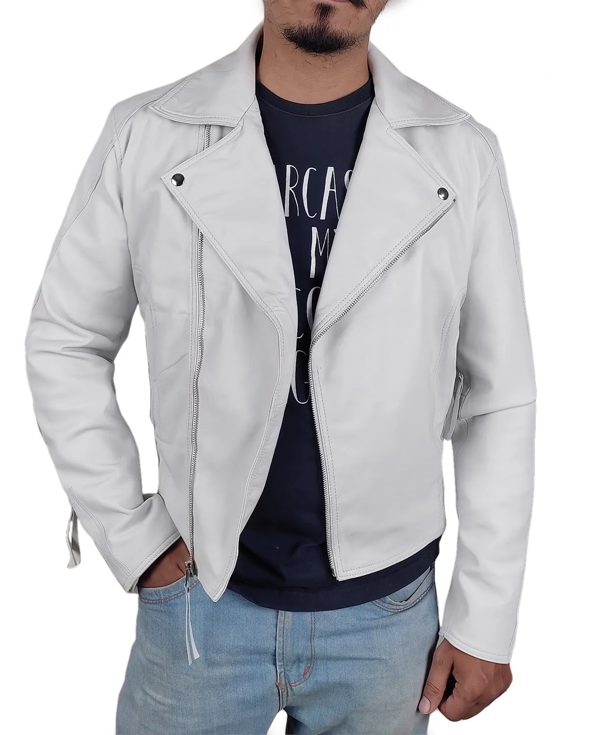 Leather Jackets Hub Mens Genuine Lambskin Leather Jacket (Black, Double Rider Jacket) - 1501653