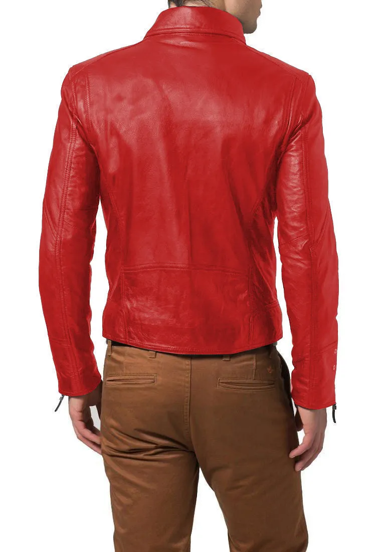 Leather Jackets Hub Mens Genuine Lambskin Leather Jacket (Black, Double Rider Jacket) - 1501653