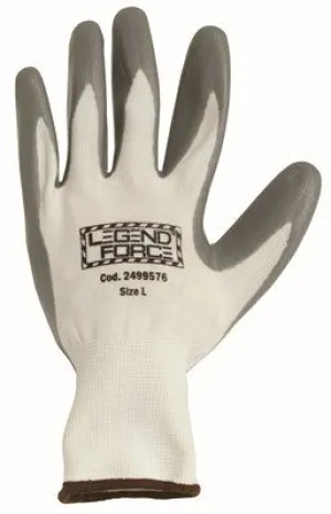 Legendforce Anti-Abrasion Gloves Grey Palm-Dipped Nitrile Coated Large