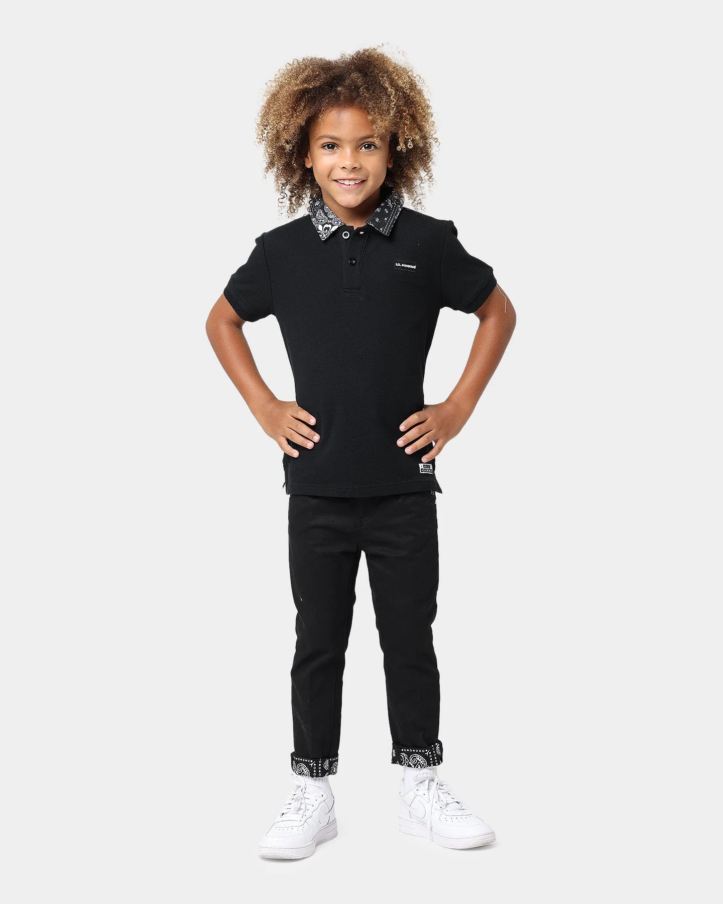 Lil Homme Kids' Bandana Ultra Chino Pants Black