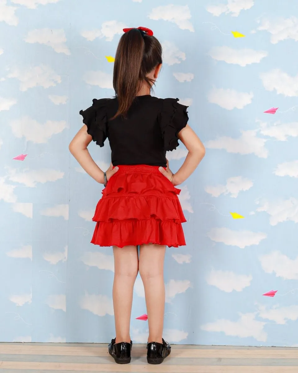 Li'l Panther Girls Top And Skirt Set