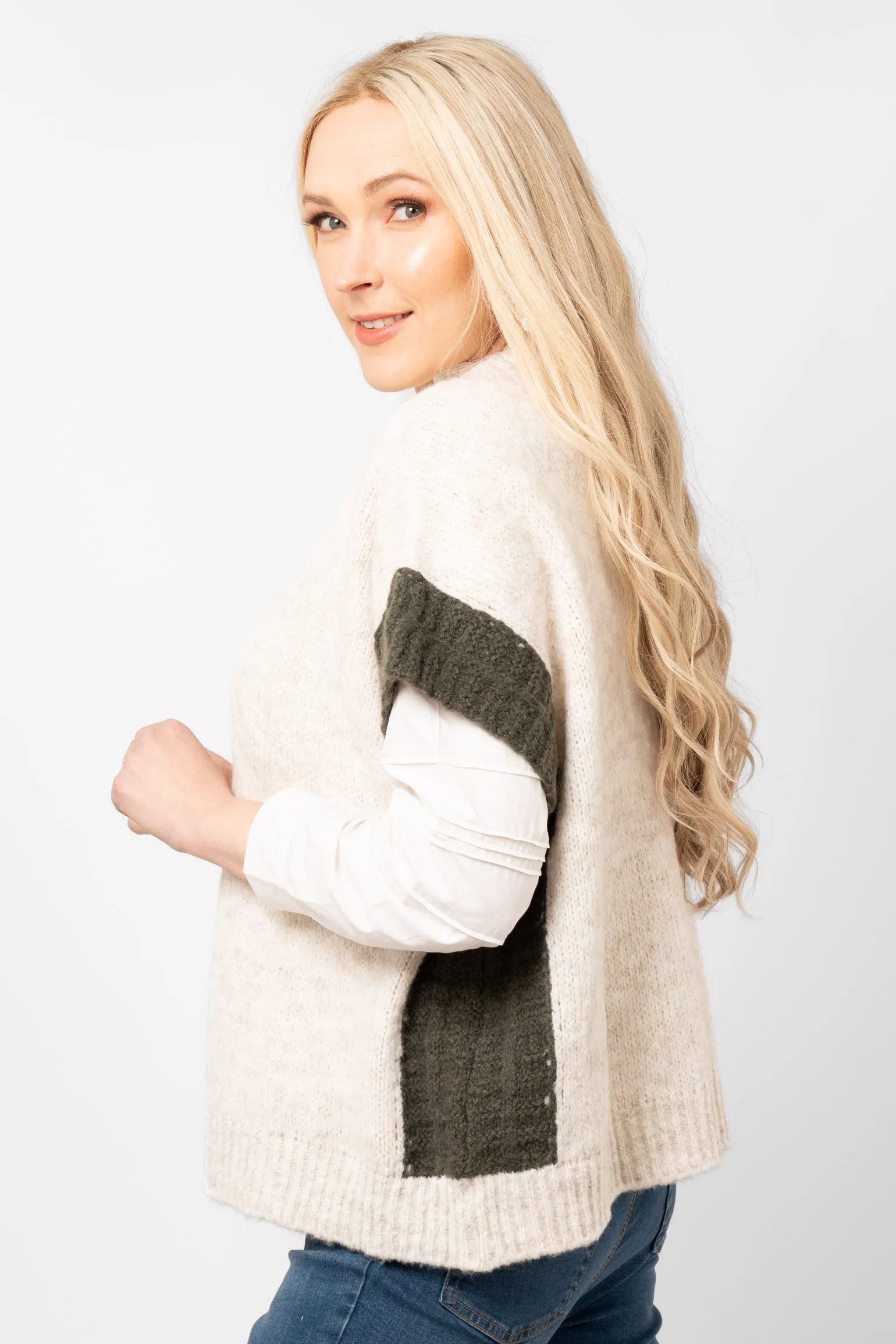 Malia Wool Blend Tank Top - Cream/Khaki
