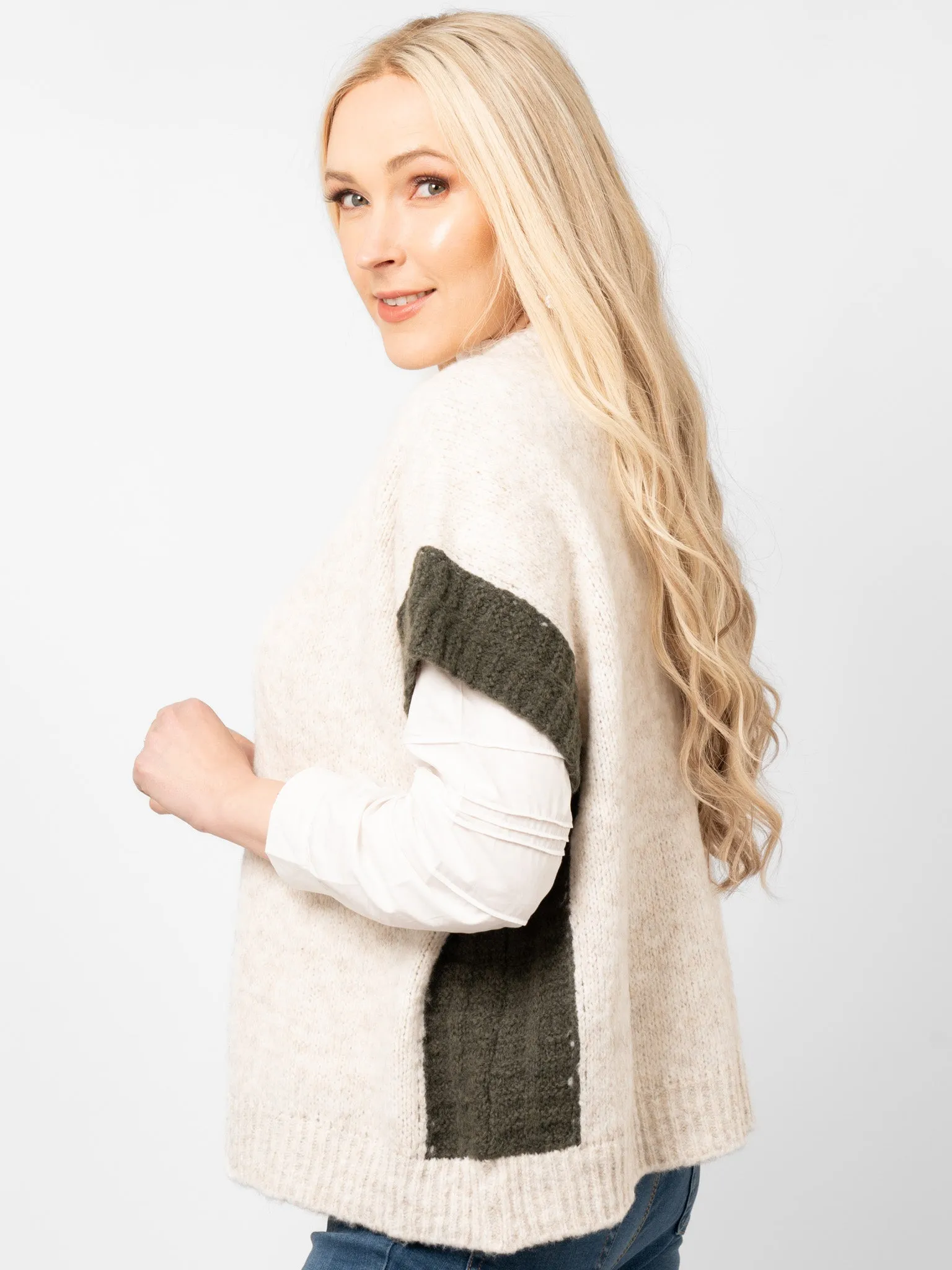 Malia Wool Blend Tank Top - Cream/Khaki
