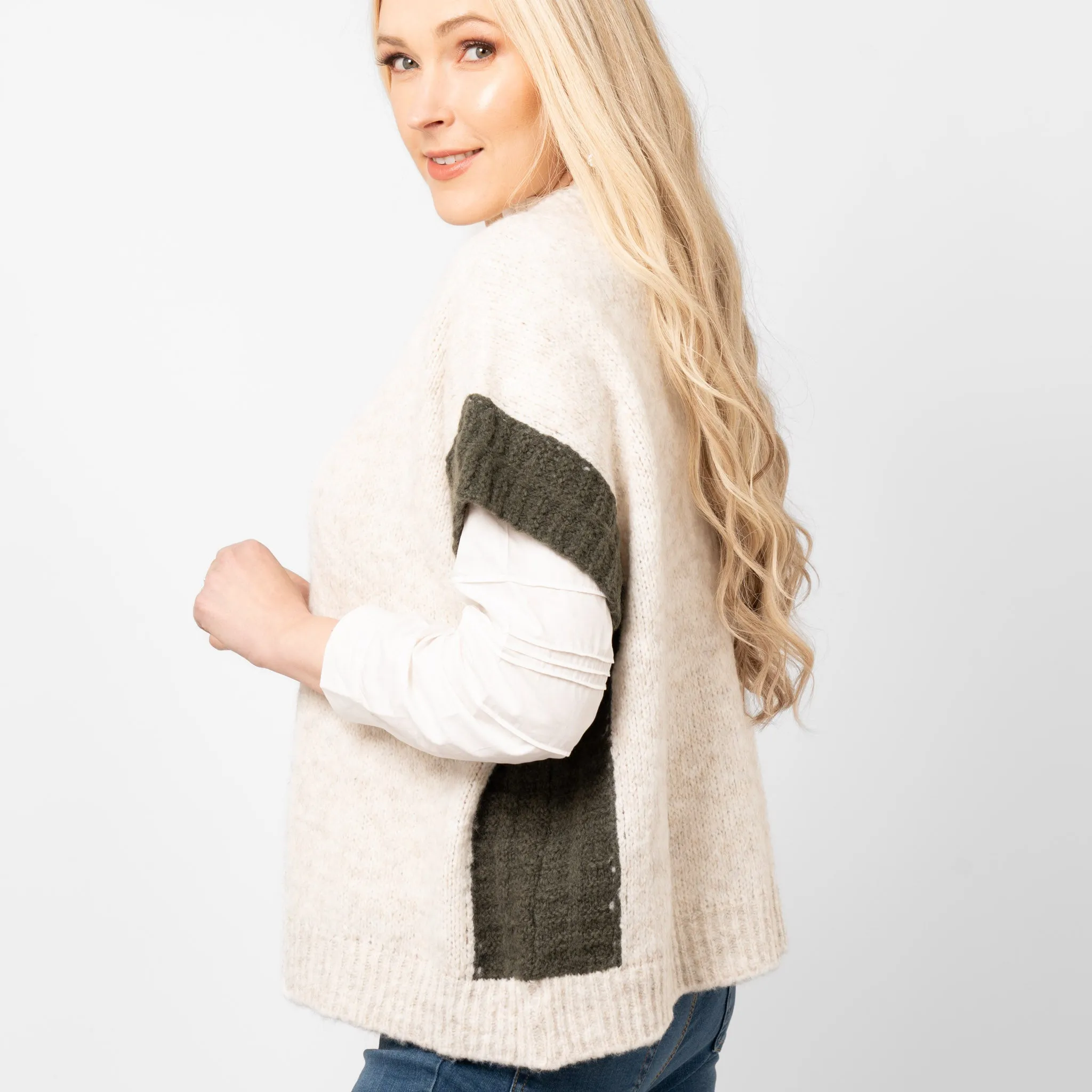 Malia Wool Blend Tank Top - Cream/Khaki