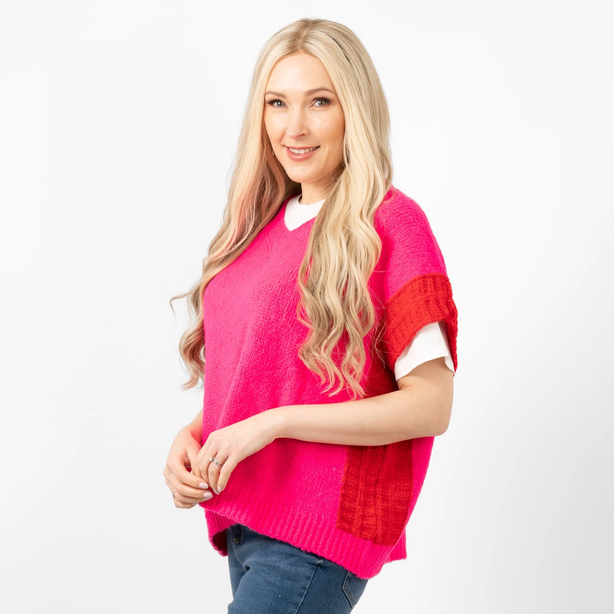 Malia Wool Blend Tank Top - Fuchsia/Red