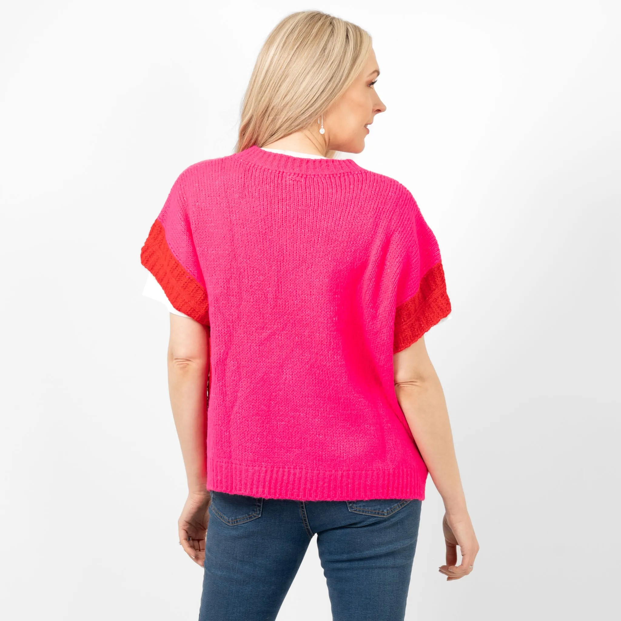 Malia Wool Blend Tank Top - Fuchsia/Red