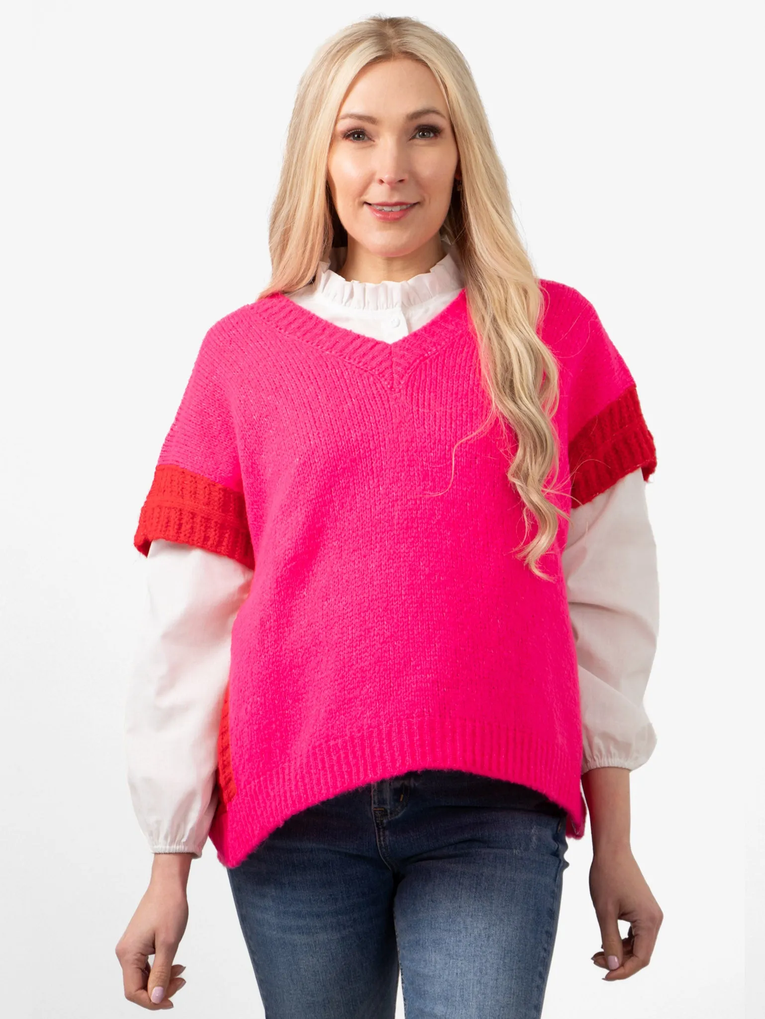 Malia Wool Blend Tank Top - Fuchsia/Red