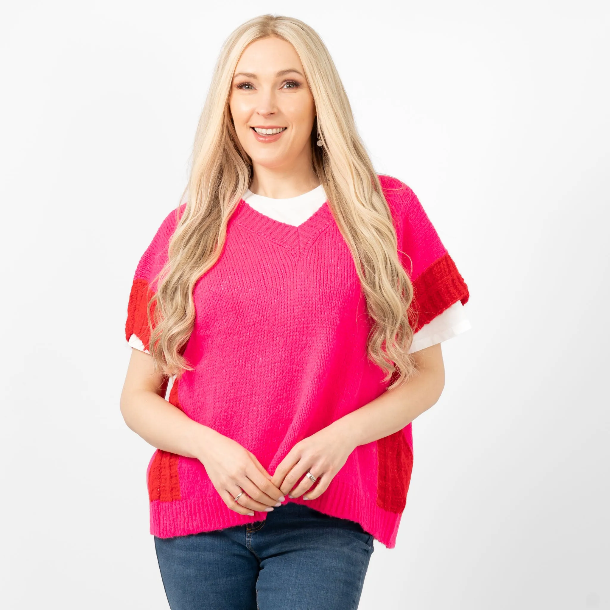 Malia Wool Blend Tank Top - Fuchsia/Red