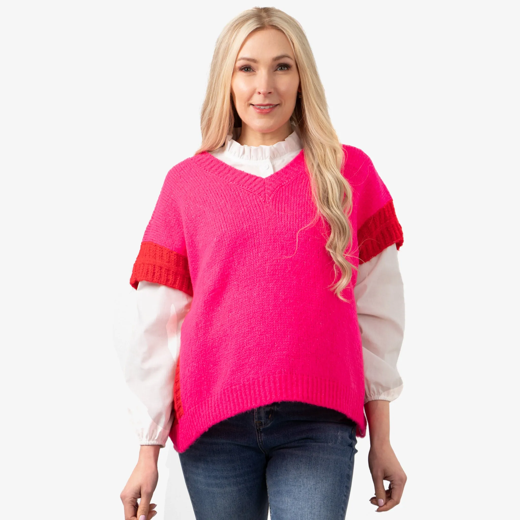 Malia Wool Blend Tank Top - Fuchsia/Red