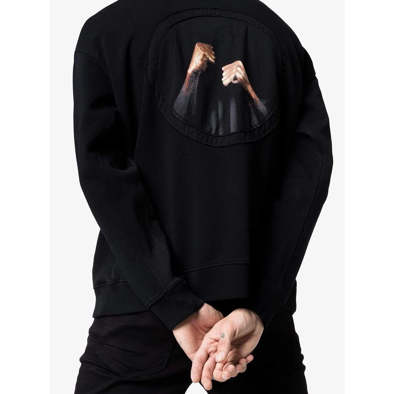 MARCELO BURLON Embroidered Punch Crewneck, Black