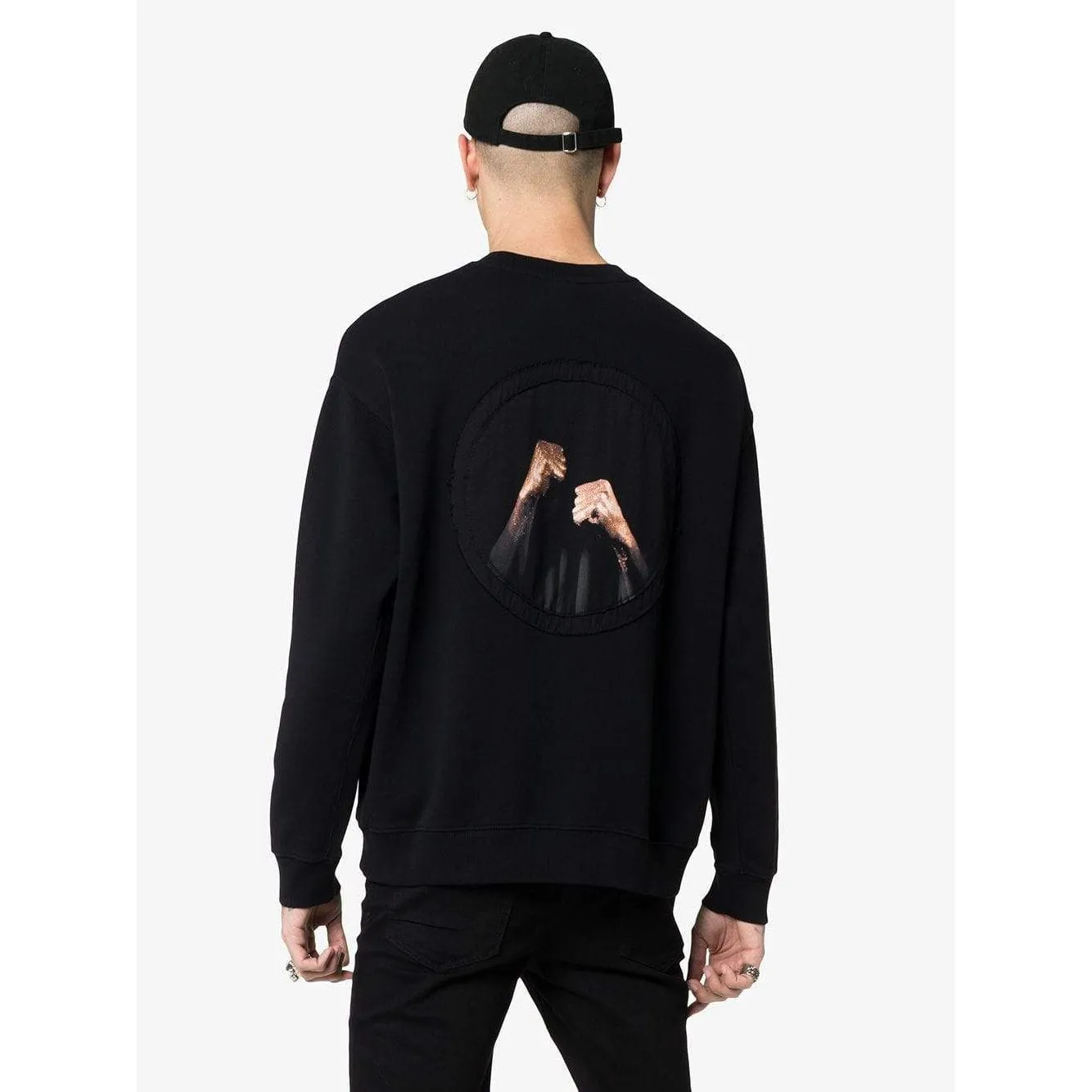 MARCELO BURLON Embroidered Punch Crewneck, Black