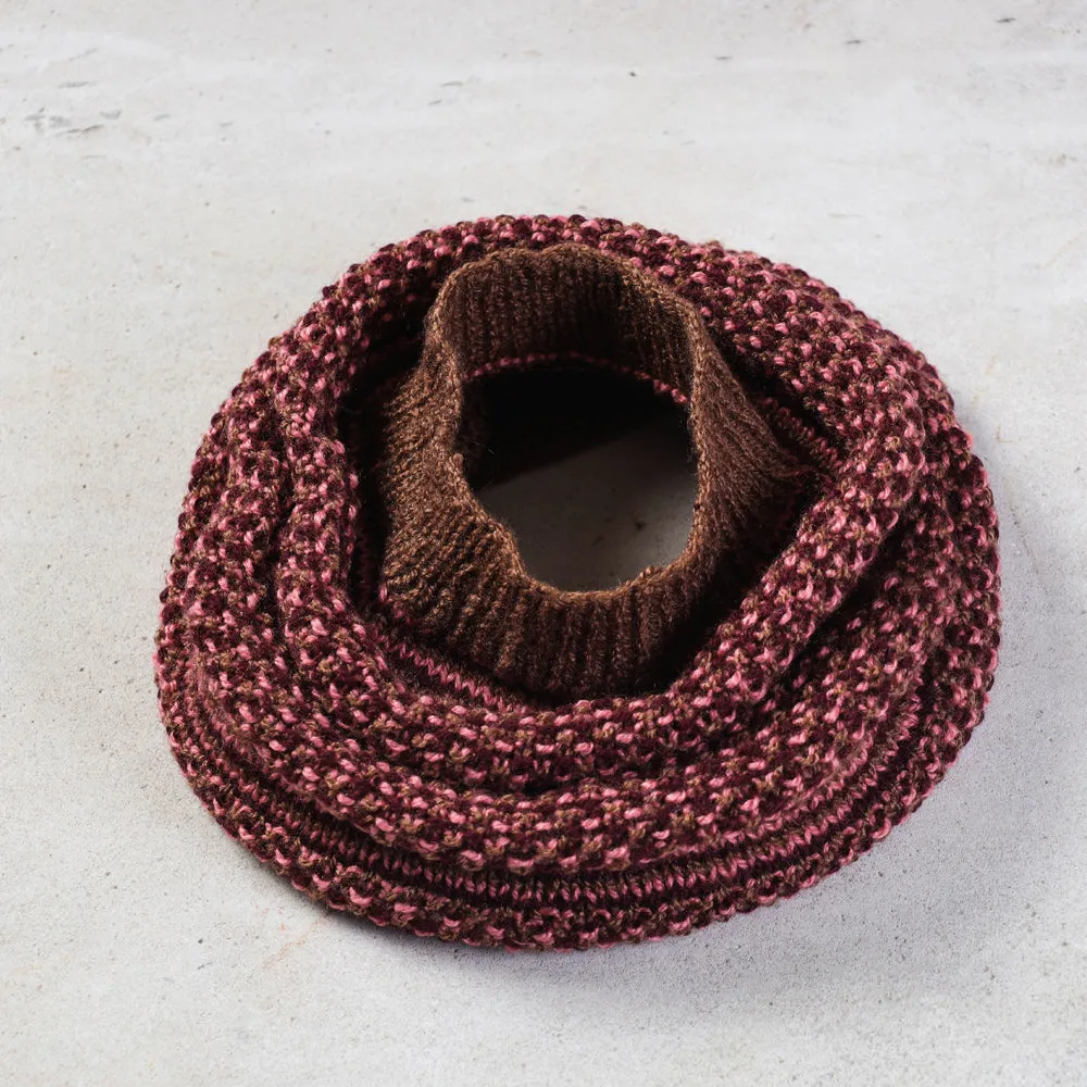 Maroon - Kumaun Hand knitted Woolen Cowl