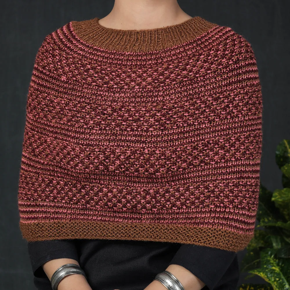 Maroon - Kumaun Hand knitted Woolen Cowl