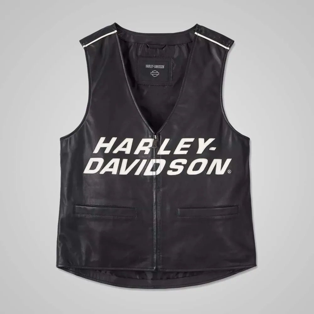 Men's Harley Davidson Leather Vest in Black