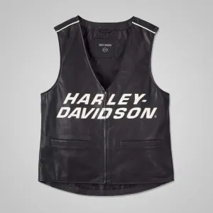 Men's Harley Davidson Leather Vest in Black