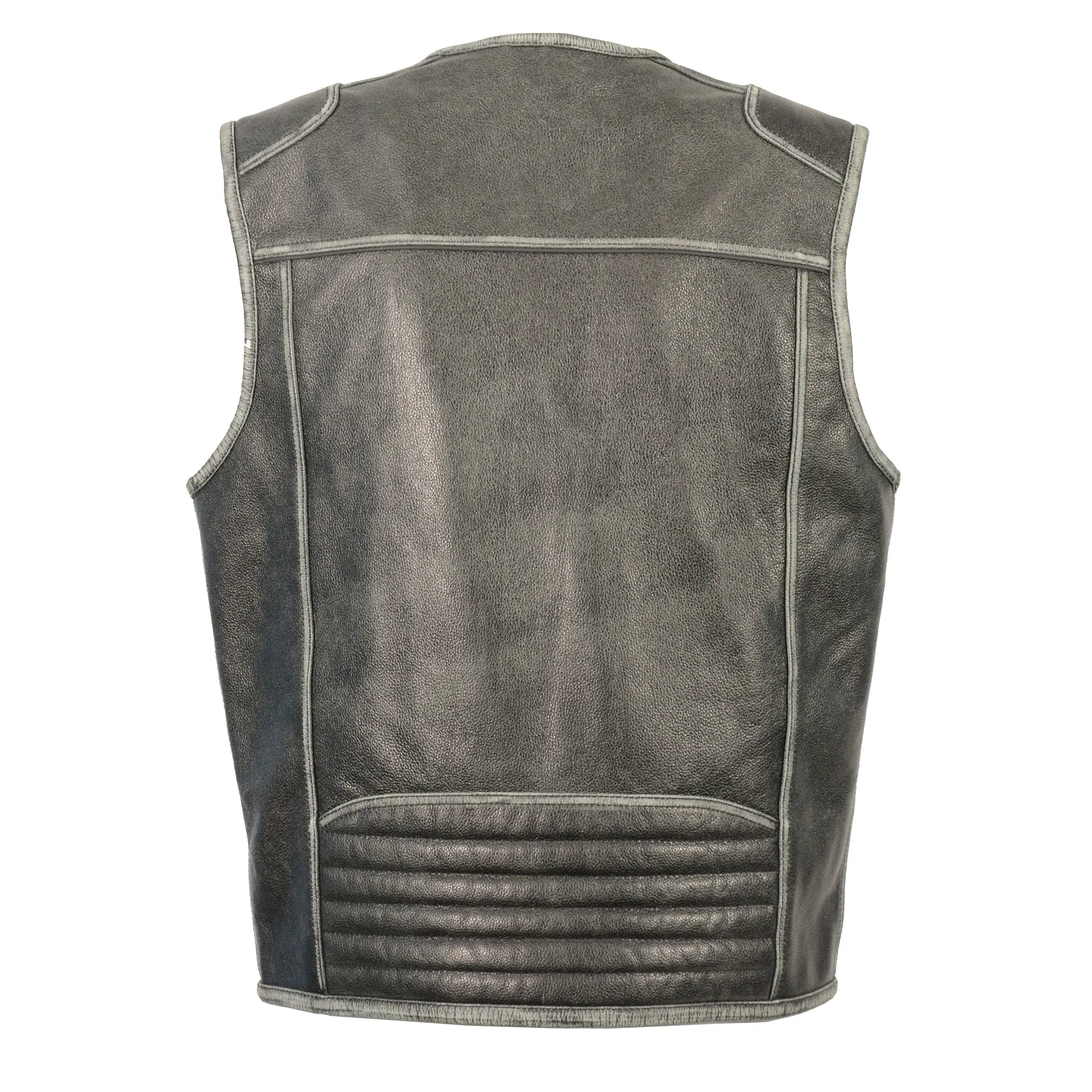 Men's Vintage Distressed Zipper Front Vest