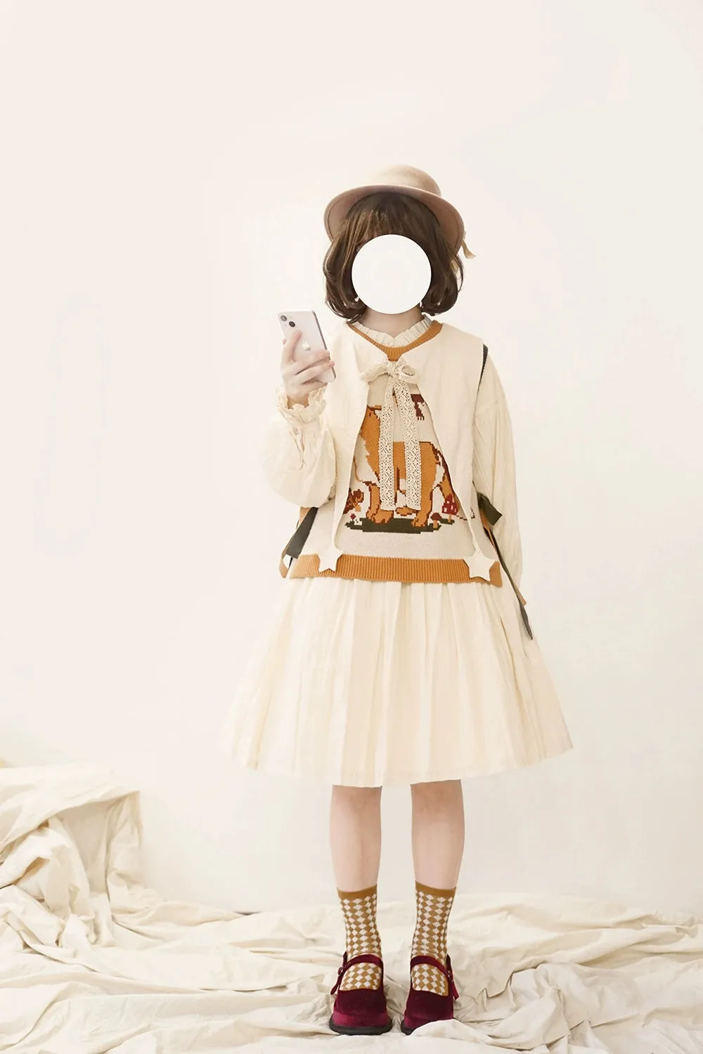 Miss Point~Fat Fox in the Forest~Kawaii Lolita Vest Customized Lolita Sweater
