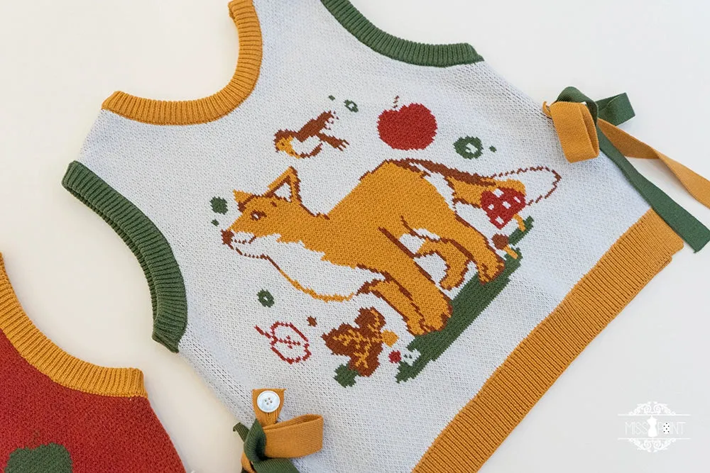 Miss Point~Fat Fox in the Forest~Kawaii Lolita Vest Customized Lolita Sweater