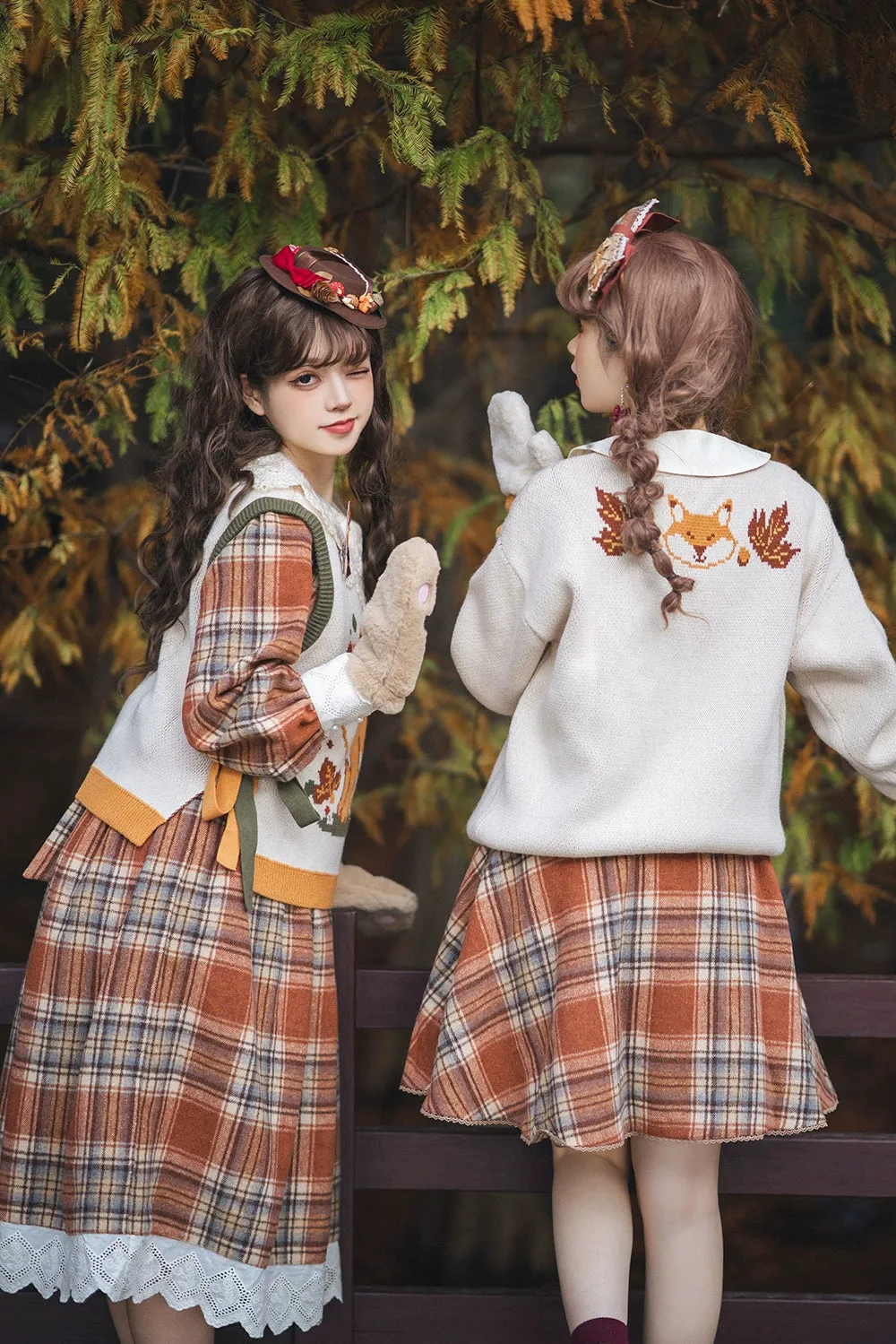 Miss Point~Fat Fox in the Forest~Kawaii Lolita Vest Customized Lolita Sweater