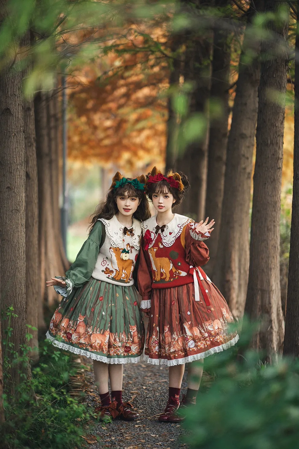 Miss Point~Fat Fox in the Forest~Kawaii Lolita Vest Customized Lolita Sweater