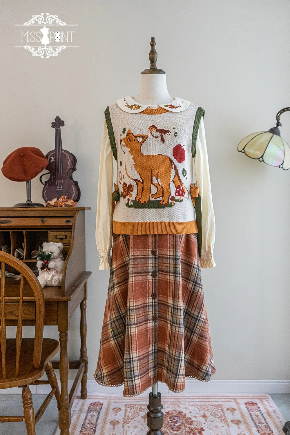 Miss Point~Fat Fox in the Forest~Kawaii Lolita Vest Customized Lolita Sweater