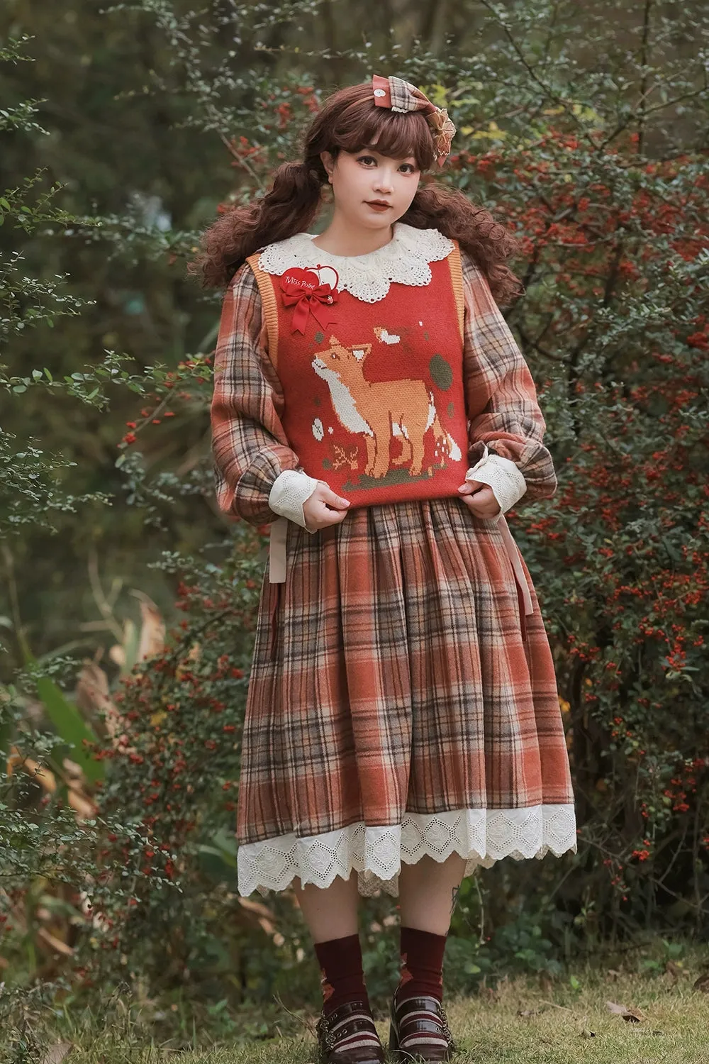 Miss Point~Fat Fox in the Forest~Kawaii Lolita Vest Customized Lolita Sweater