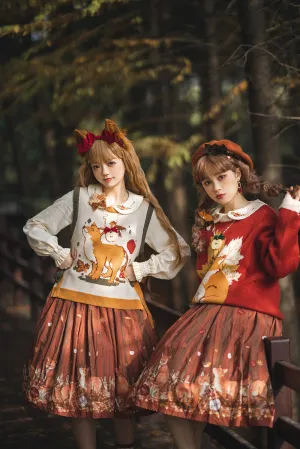 Miss Point~Fat Fox in the Forest~Kawaii Lolita Vest Customized Lolita Sweater