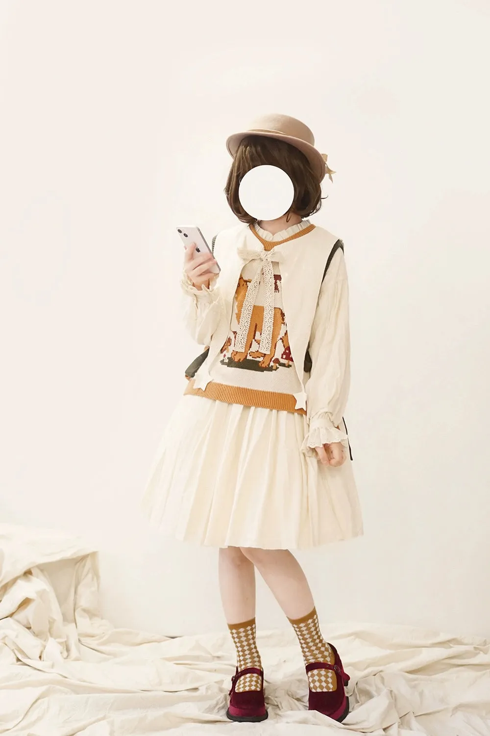 Miss Point~Fat Fox in the Forest~Kawaii Lolita Vest Customized Lolita Sweater