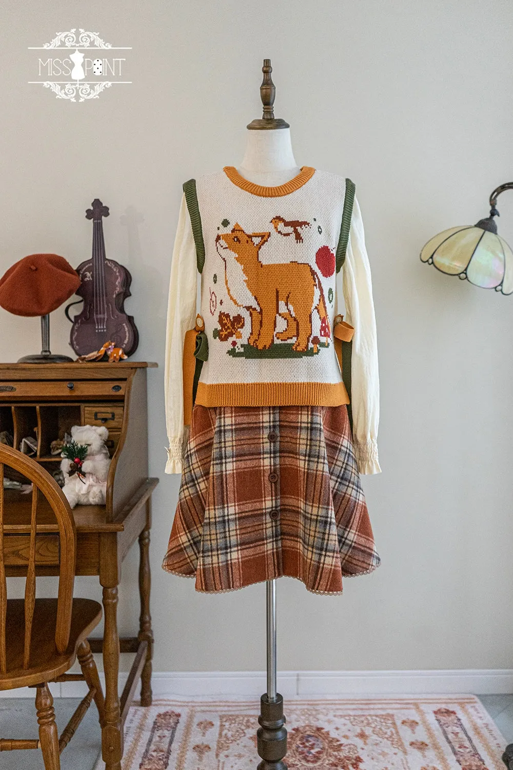 Miss Point~Fat Fox in the Forest~Kawaii Lolita Vest Customized Lolita Sweater