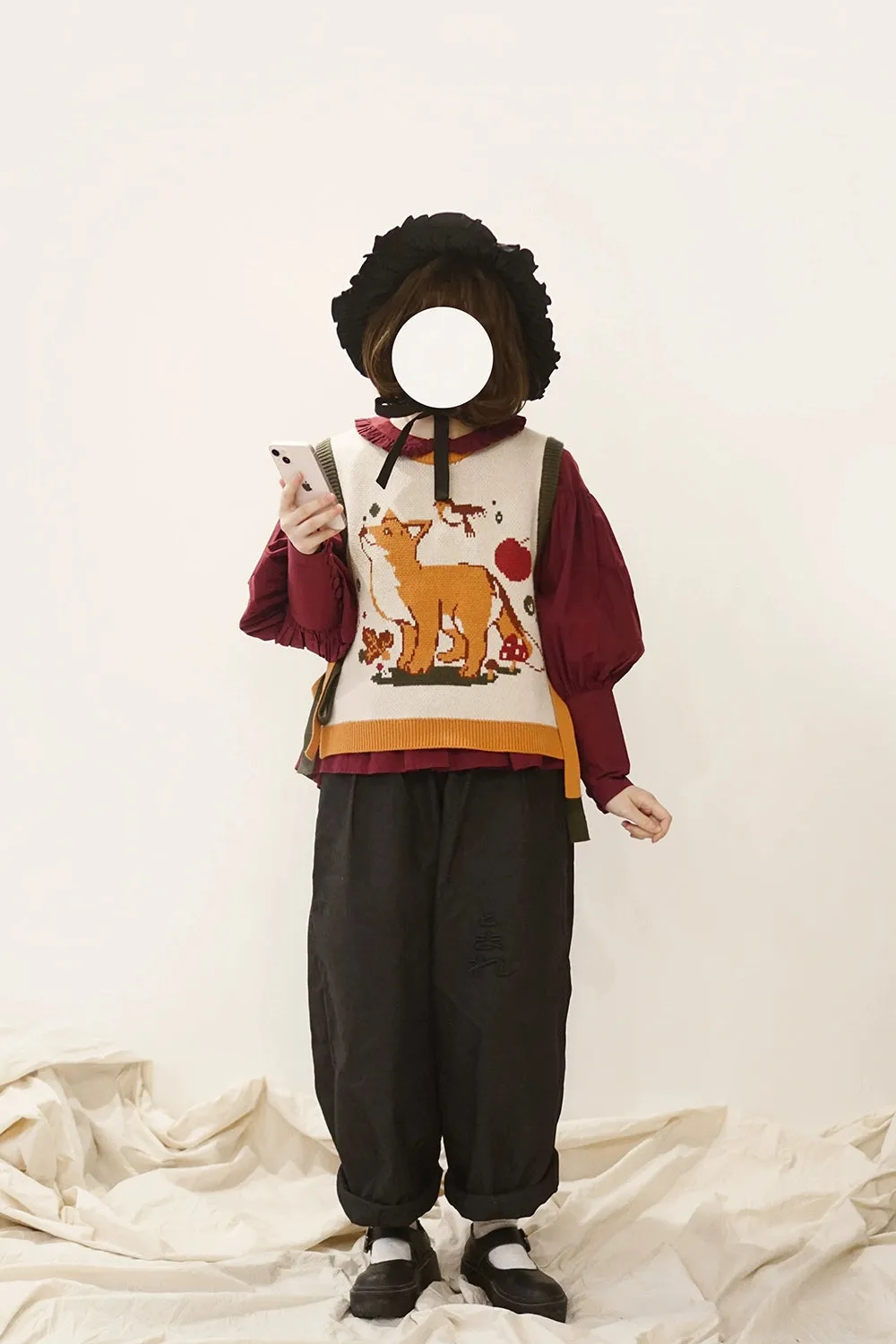 Miss Point~Fat Fox in the Forest~Kawaii Lolita Vest Customized Lolita Sweater