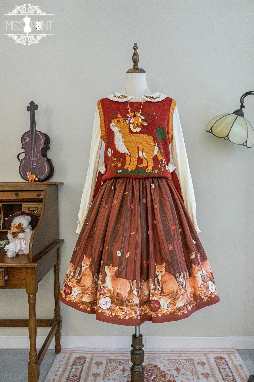 Miss Point~Fat Fox in the Forest~Kawaii Lolita Vest Customized Lolita Sweater