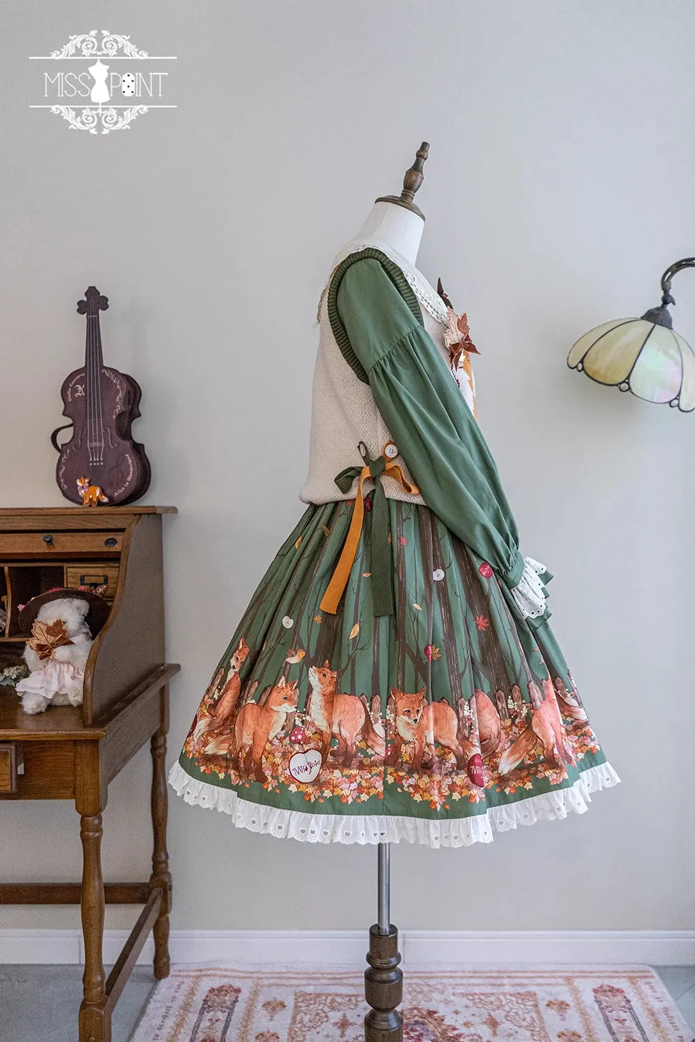 Miss Point~Fat Fox in the Forest~Kawaii Lolita Vest Customized Lolita Sweater