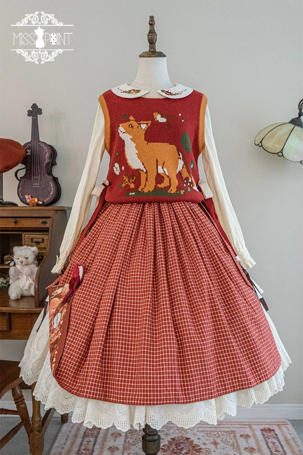 Miss Point~Fat Fox in the Forest~Kawaii Lolita Vest Customized Lolita Sweater