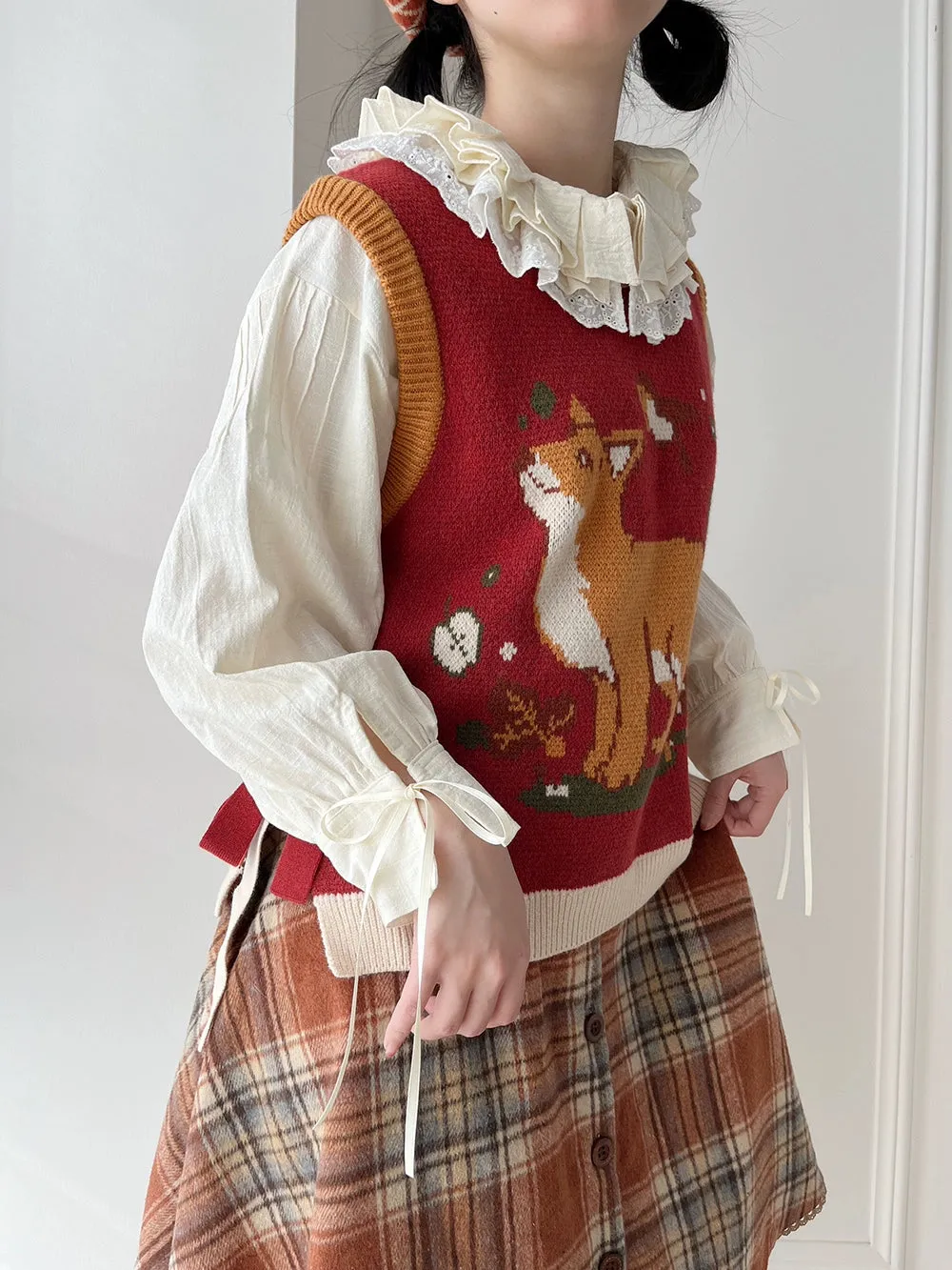 Miss Point~Fat Fox in the Forest~Kawaii Lolita Vest Customized Lolita Sweater
