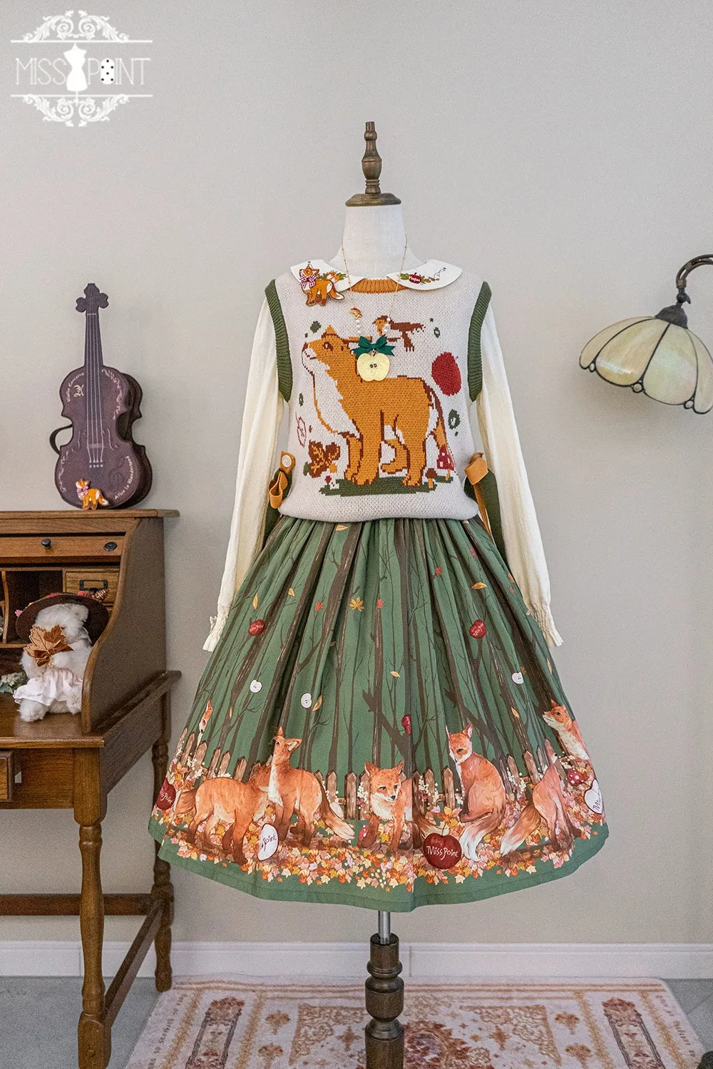 Miss Point~Fat Fox in the Forest~Kawaii Lolita Vest Customized Lolita Sweater