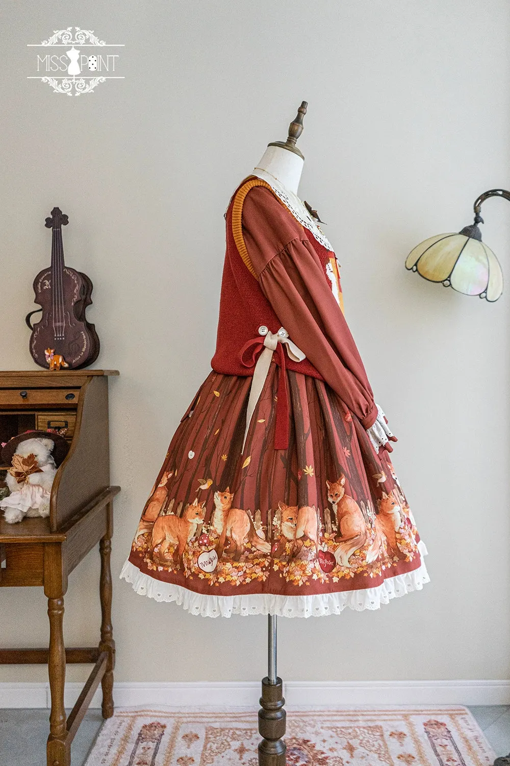 Miss Point~Fat Fox in the Forest~Kawaii Lolita Vest Customized Lolita Sweater