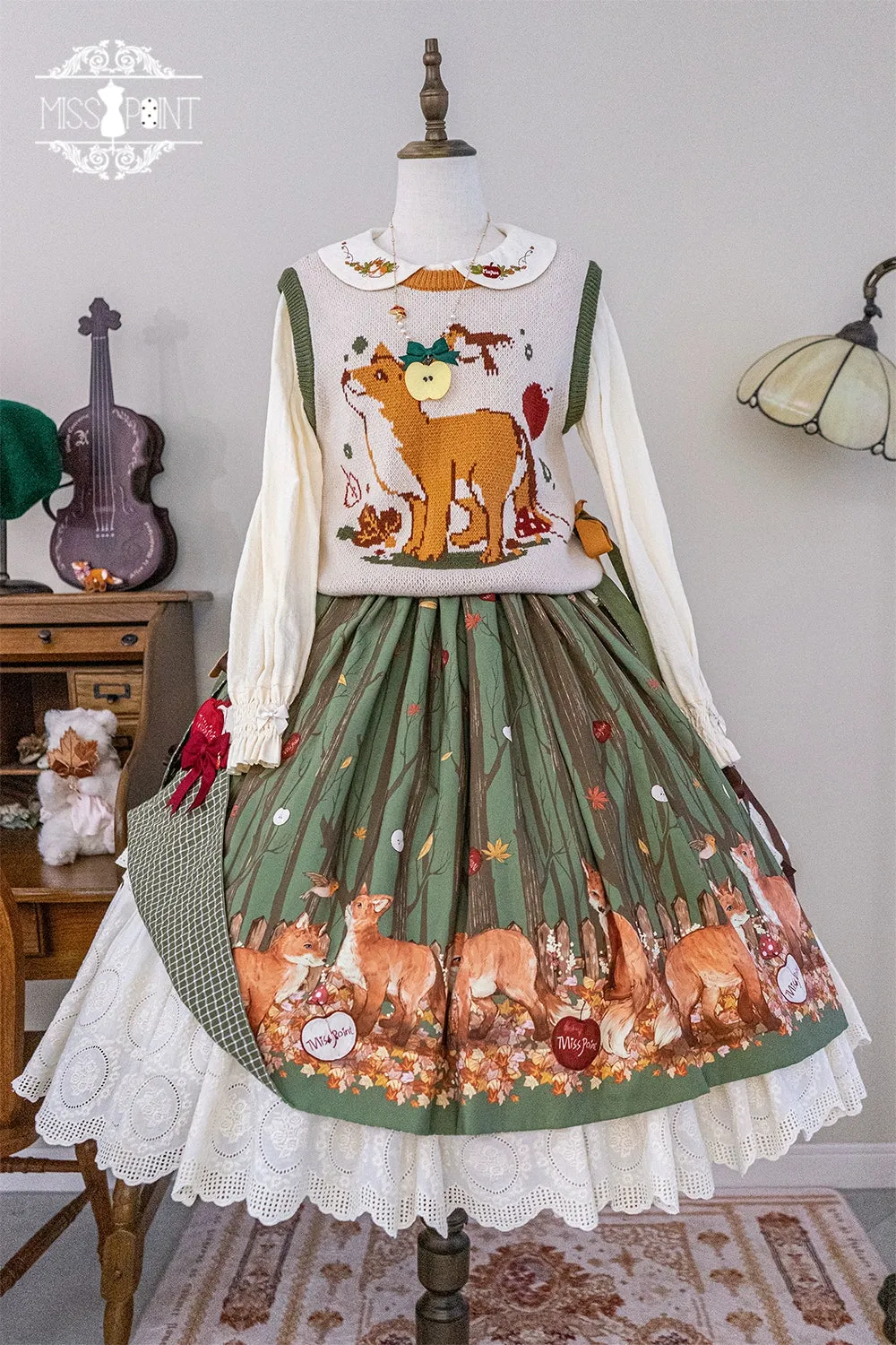 Miss Point~Fat Fox in the Forest~Kawaii Lolita Vest Customized Lolita Sweater