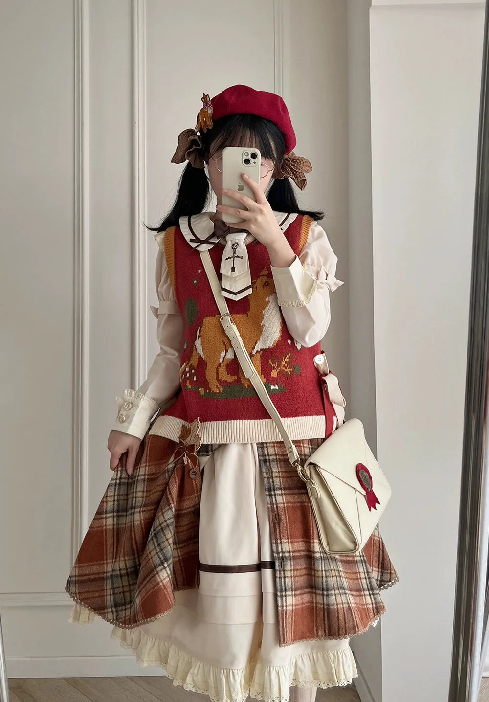 Miss Point~Fat Fox in the Forest~Kawaii Lolita Vest Customized Lolita Sweater