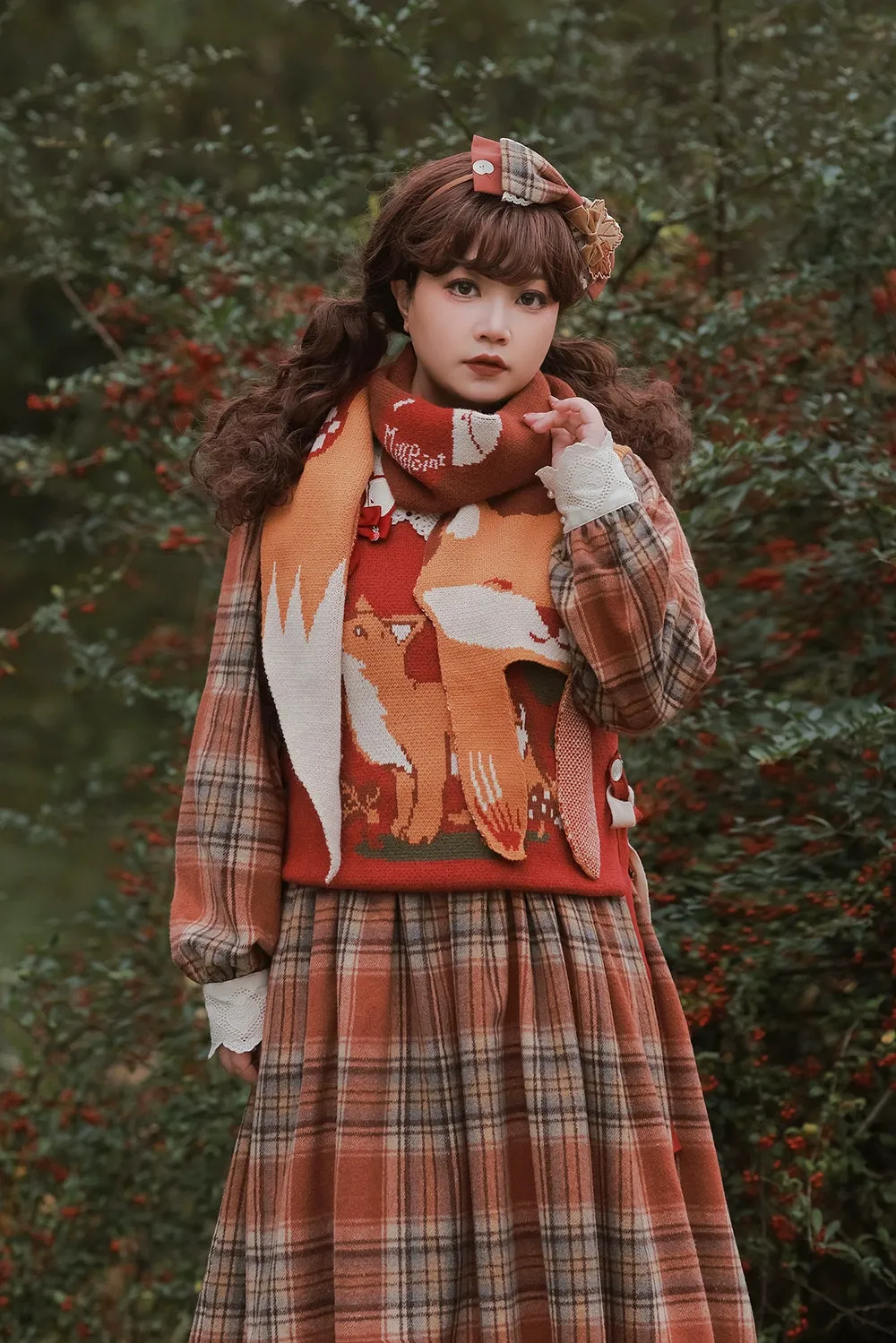 Miss Point~Fat Fox in the Forest~Kawaii Lolita Vest Customized Lolita Sweater