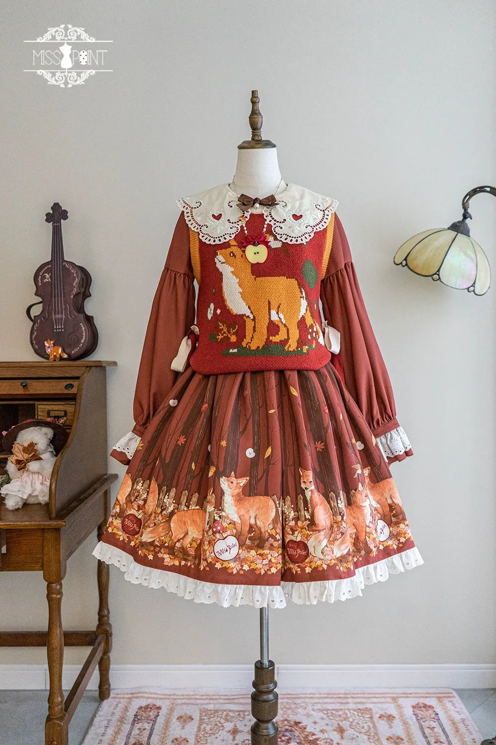 Miss Point~Fat Fox in the Forest~Kawaii Lolita Vest Customized Lolita Sweater