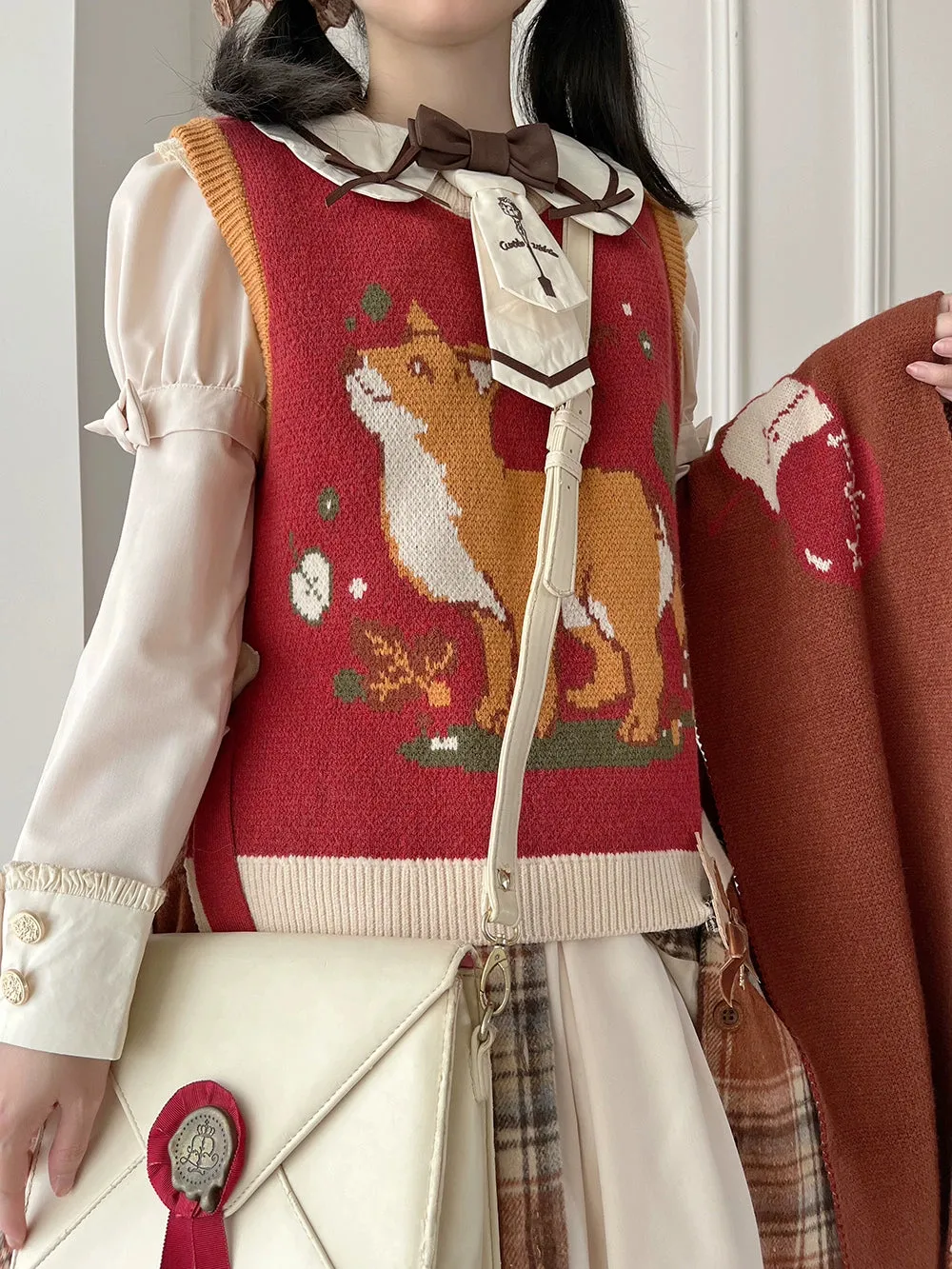 Miss Point~Fat Fox in the Forest~Kawaii Lolita Vest Customized Lolita Sweater