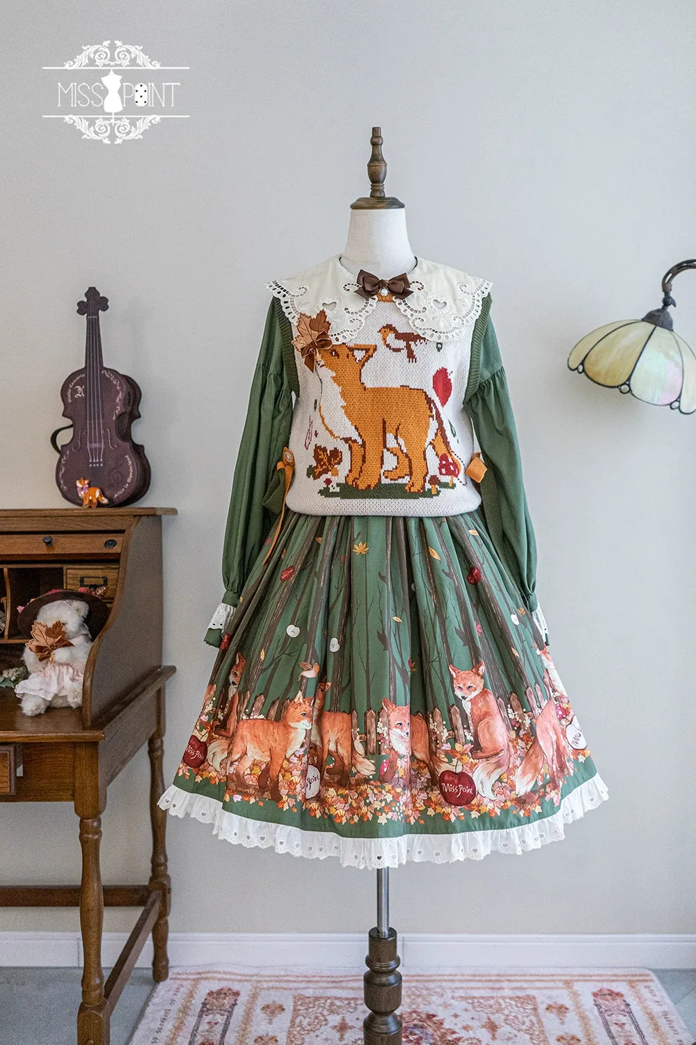 Miss Point~Fat Fox in the Forest~Kawaii Lolita Vest Customized Lolita Sweater