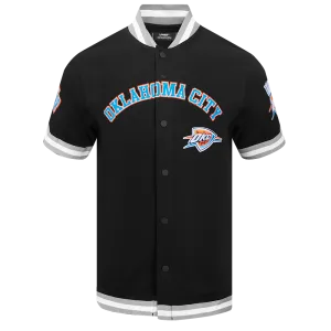 NBA OKLAHOMA CITY THUNDER CLASSIC MEN'S WARM UP JACKET (BLACK/GRAY)