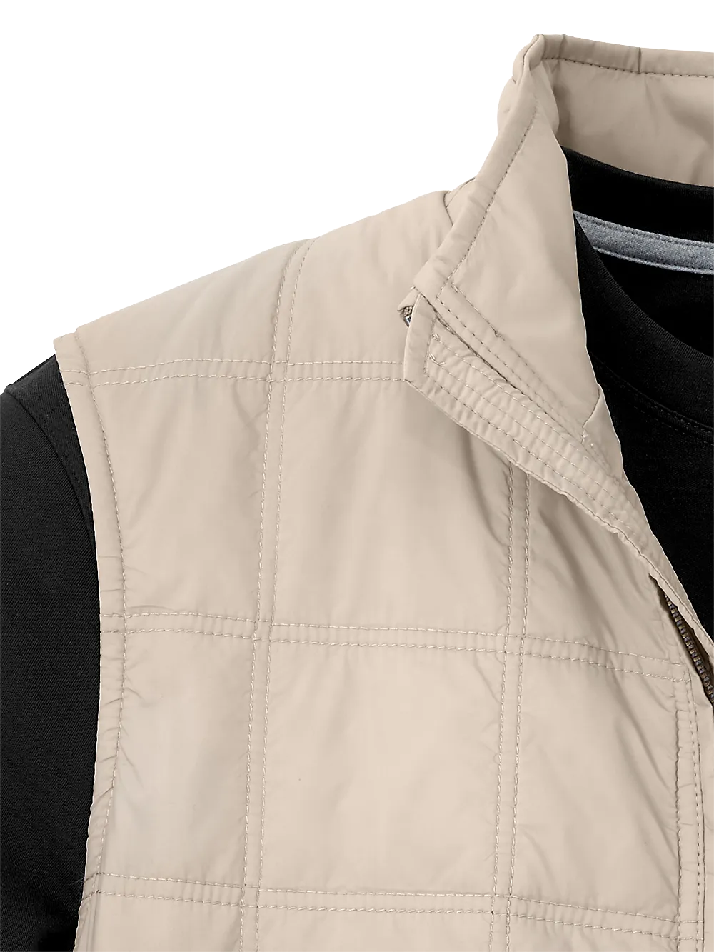 Nylon Quilted Vest - Stone