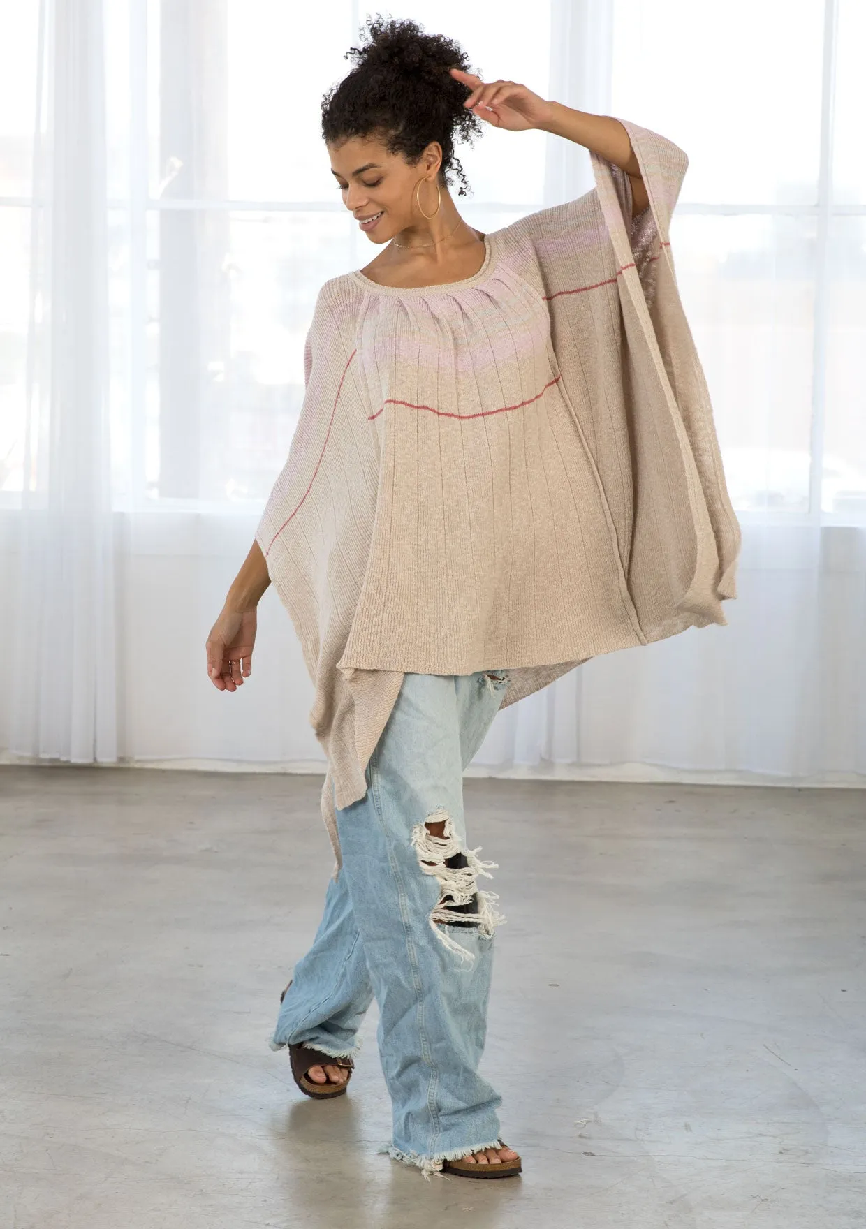 One Size Cozy Oversized Pullover Poncho Sweater