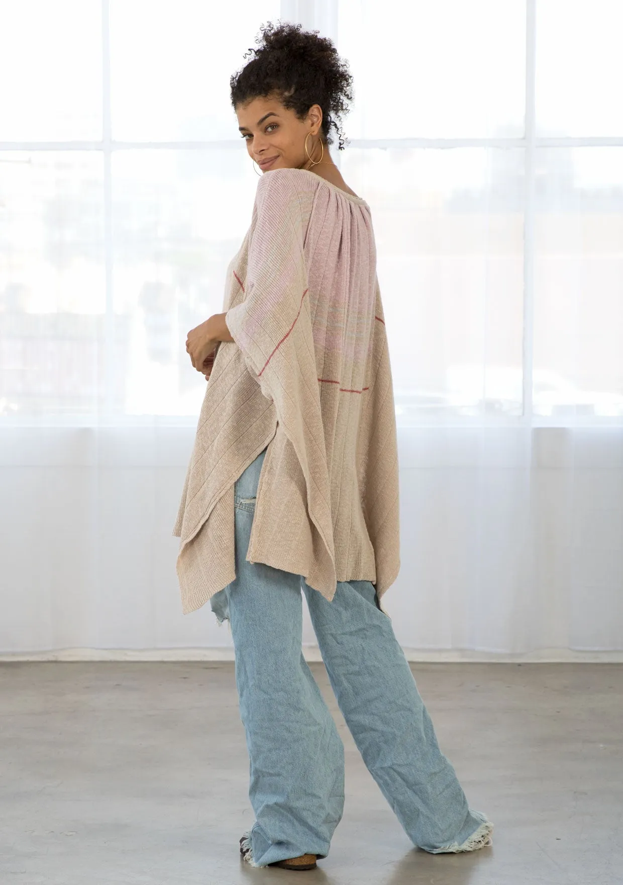 One Size Cozy Oversized Pullover Poncho Sweater