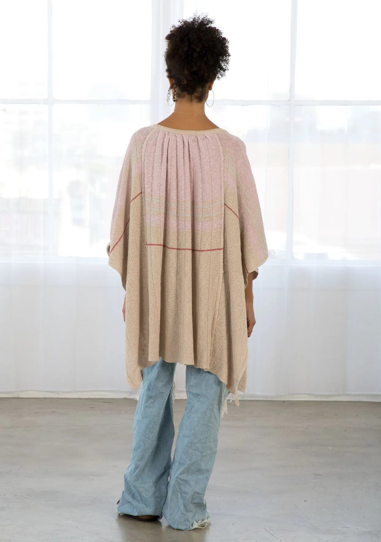 One Size Cozy Oversized Pullover Poncho Sweater