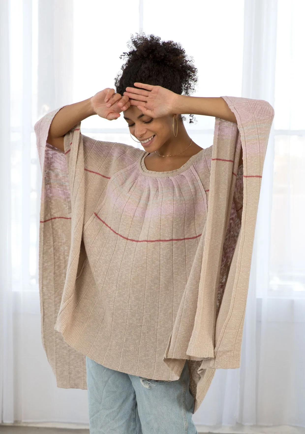 One Size Cozy Oversized Pullover Poncho Sweater