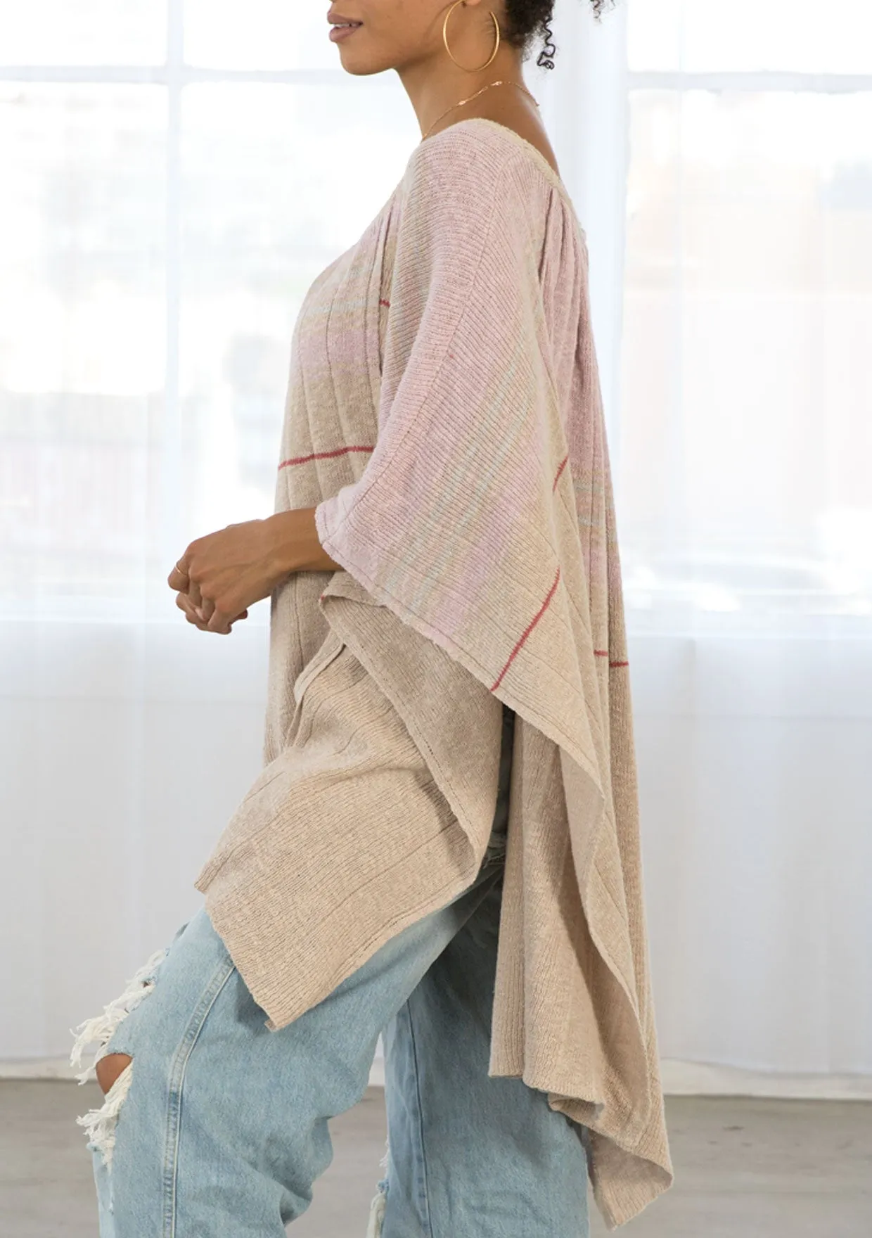 One Size Cozy Oversized Pullover Poncho Sweater
