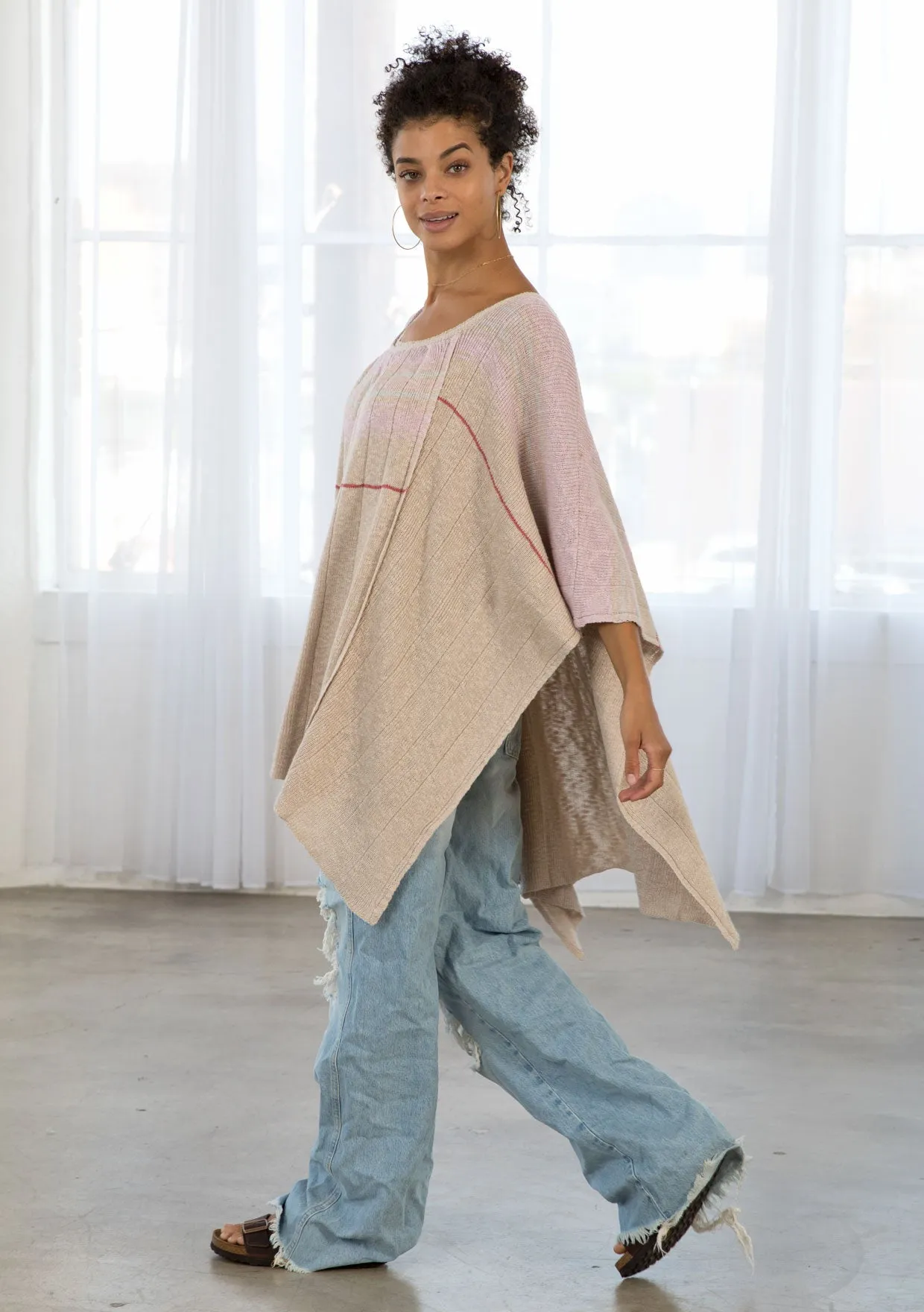 One Size Cozy Oversized Pullover Poncho Sweater